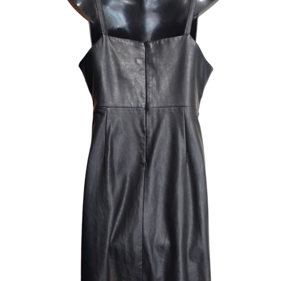 PEOLEO | Black Leather Look Mini Dress with Pockets | Size Medium - Picture 3 of 10